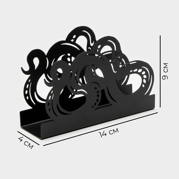 Салфетница Magistro &laquo;Змея&raquo;, 14&times;4&times;9 см, цвет чёрный