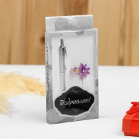 Набор подарочный 2в1 (ручка, брошка) микс Набор подарочный 2в1 (ручка, брошка) микс