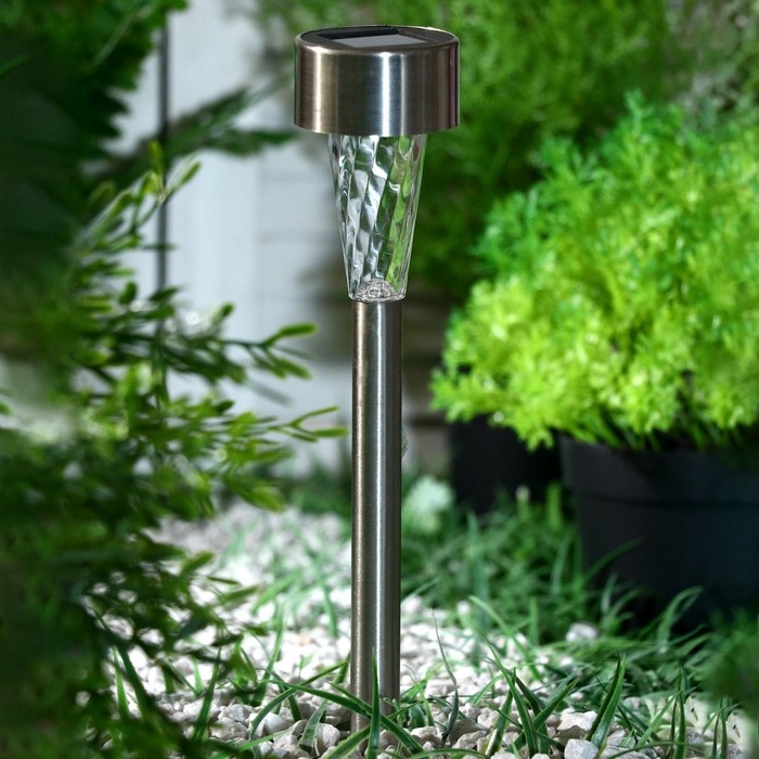 Садовый светильник на солнечной батарее &laquo;Трапеция&raquo;, 5.3 &times; 38 &times; 5.3 см, 1 LED, свечение белое