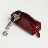 Ключница карманная на молнии, TEXTURA, длина 12,5 см, кольцо, цвет бордовый Ключница карманная на молнии, TEXTURA, длина 12,5 см, кольцо, цвет бордовый