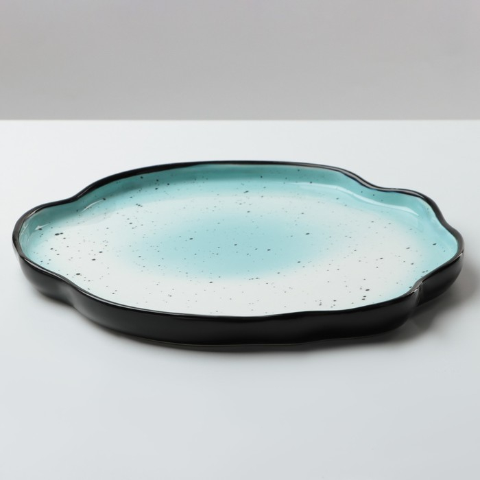 Тарелка керамическая неровный край «Синяя», 27 см, цвет синий Тарелка керамическая неровный край «Синяя», 27 см, цвет синий