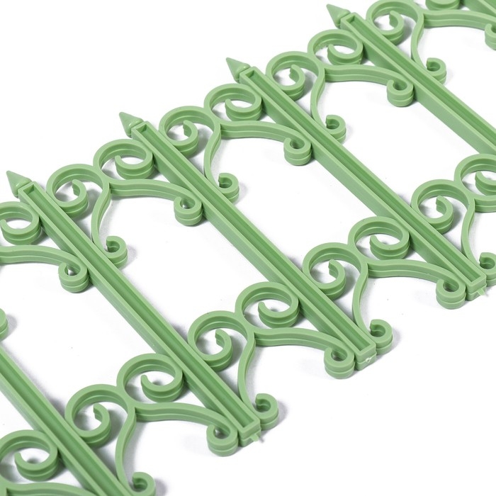 Ограждение декоративное, 25 &times; 180 см, 5 секций, пластик, салатовое, &laquo;Классика&raquo;