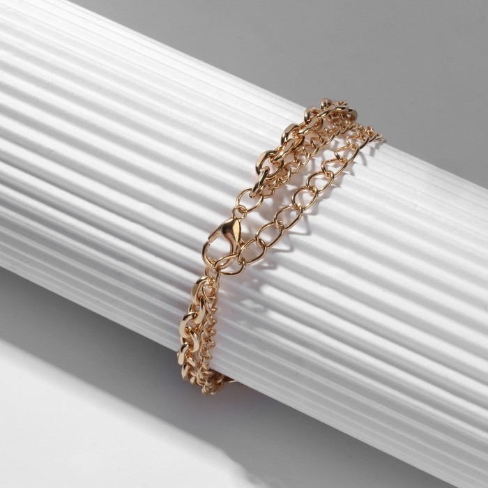 Браслет металл &laquo;Мишка&raquo; STAR, цвет чёрный в золоте, L=16 см