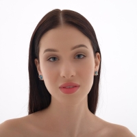 Серьги эмаль &laquo;Ночь&raquo; полумесяц, цвет сине-зелёный в золоте