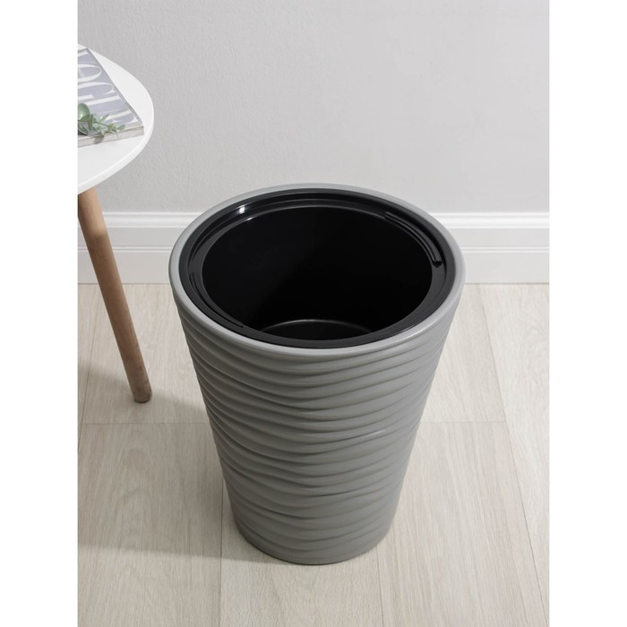 Кашпо для цветов со вставкой &laquo;Дюна&raquo;, 19,5 л, цвет серый