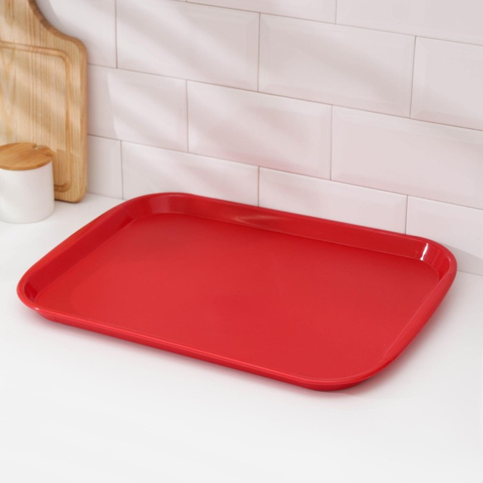 Поднос прямоугольный Verona, 47×35,5×2,5 см, цвет красный Поднос прямоугольный Verona, 47×35,5×2,5 см, цвет красный