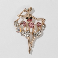 Набор 2 предмета: брошь, глиттер &laquo;Балерина&raquo;, цветной, глиттер - цвет МИКС