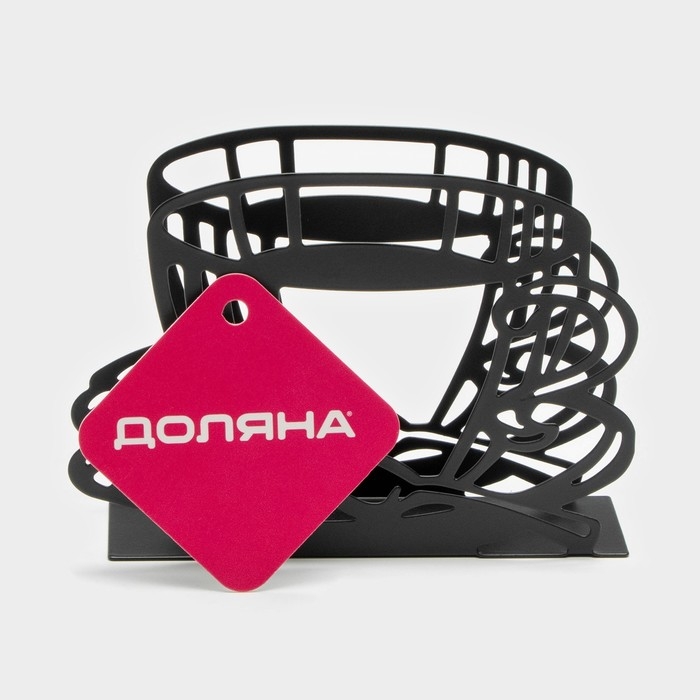 Салфетница Доляна &laquo;Кофе&raquo;, 14&times;4&times;10 см, цвет чёрный