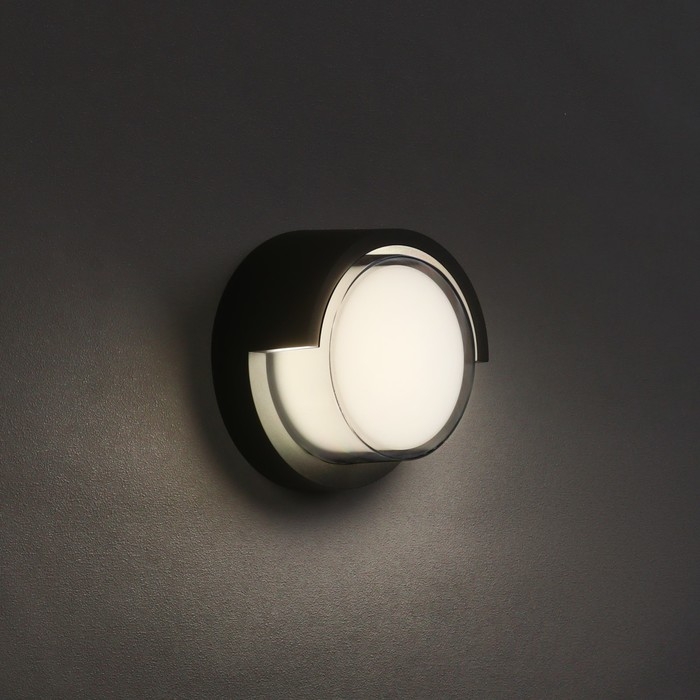 Светильник фасадный &laquo;Сити&raquo;, FSD-047, 10 Вт, 4000К, круг, IP65, 220 В, пластик, черный