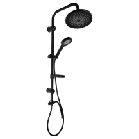 Душевая система ZEIN Z1014, тропическая и ручная лейка, 2 шланга, мыльница, черная Душевая система ZEIN Z1014, тропическая и ручная лейка, 2 шланга, мыльница, черная