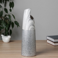 Ваза керамика настольная "Бригэм" классик галант, d-6см, h-29,5х9 см, бело-серый Ваза керамика настольная "Бригэм" классик галант, d-6см, h-29,5х9 см, бело-серый
