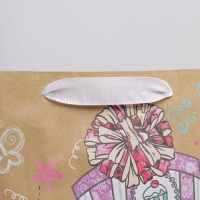 Пакет подарочный крафтовый вертикальный, упаковка, &laquo;Долгожданные подарки&raquo;, ML 23 х 27 х 11,5 см