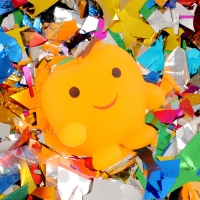 Хлопушка пневматическая "Зверюшки" 30см серпантин+ мялка