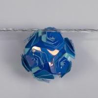 Гирлянда &laquo;Нить&raquo; 4.5 м с насадками &laquo;Цветочные шары&raquo;, IP20, прозрачная нить, 15 LED, свечение фиолетовое, 220 В