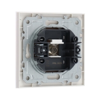 Розетка телевизионная одноместная TOT Glossy Glass, скрытая, стекло, белая Розетка телевизионная одноместная TOT Glossy Glass, скрытая, стекло, белая