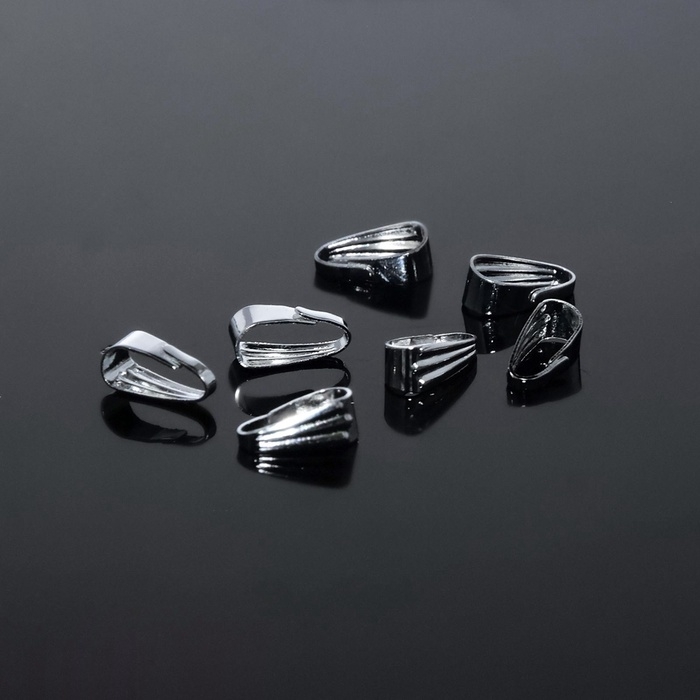 Держатель для кулонов (набор 20 шт.) 8×4 мм, цвет серебро Держатель для кулонов (набор 20 шт.) 8×4 мм, цвет серебро