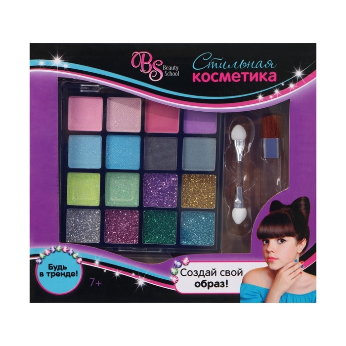 Набор косметики для девочки: тени, кисть, аппликатор Набор косметики для девочки: тени, кисть, аппликатор