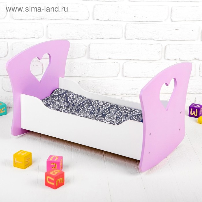 Кроватка-люлька &laquo;Сердце ангела&raquo; белый/сиреневый, МИКС