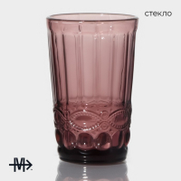 Набор стаканов стеклянных Magistro &laquo;Ла-Манш&raquo;, 350 мл, 8&times;12,5 см, 6 шт, цвет розовый