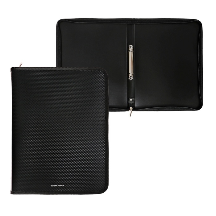 Папка А4+, 330 x 251 х 30 мм, молния вокруг, ErichKrause Папка А4+, 330 x 251 х 30 мм, молния вокруг, ErichKrause "Diamond Total", на кольцах, 550 мкм, тиснение, черная
