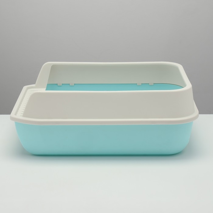 Туалет с высоким бортом с совком и фильтром, 50 х 36 х 21 см, голубой Туалет с высоким бортом с совком и фильтром, 50 х 36 х 21 см, голубой