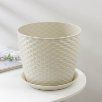 Горшок с поддоном &laquo;Ротанг&raquo;, 4,7 л, цвет белый