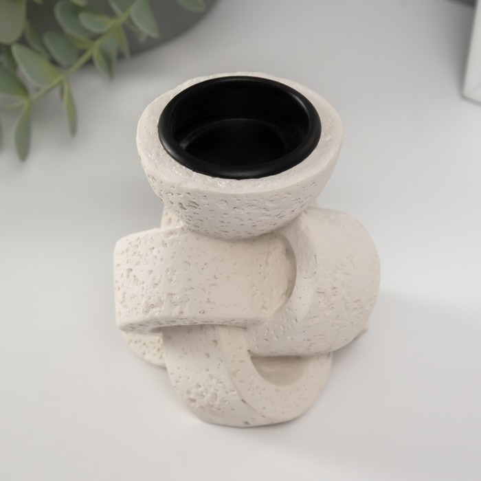 Подсвечник гипс, металл на 1 свечу "Узел" d=3,8 см 8х8,8х10,5 см