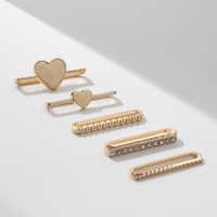 Шармы на ремешок для часов &laquo;Сердечки&raquo;, набор 5 шт., цвет бело-коричневый в золоте