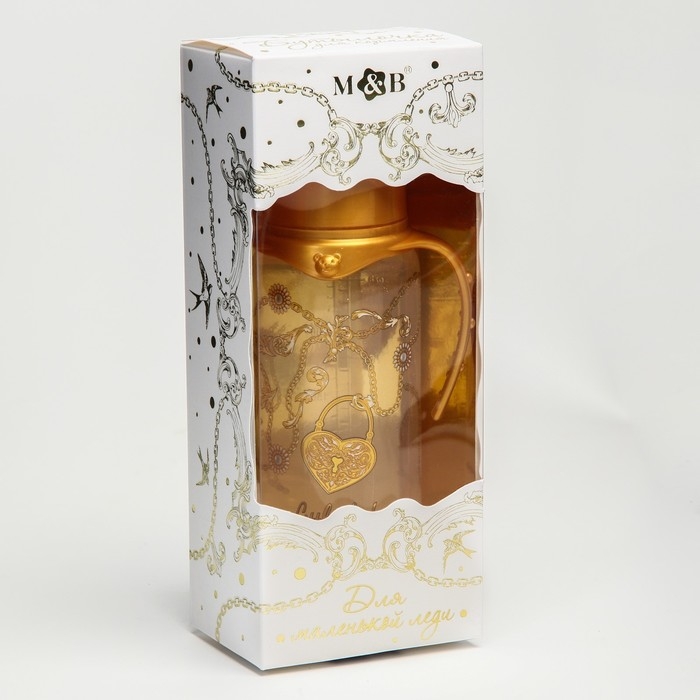 Бутылочка для кормления &laquo;Little lady&raquo;, классическое горло, с ручками, 250 мл., от 3 мес., Золотая коллекция