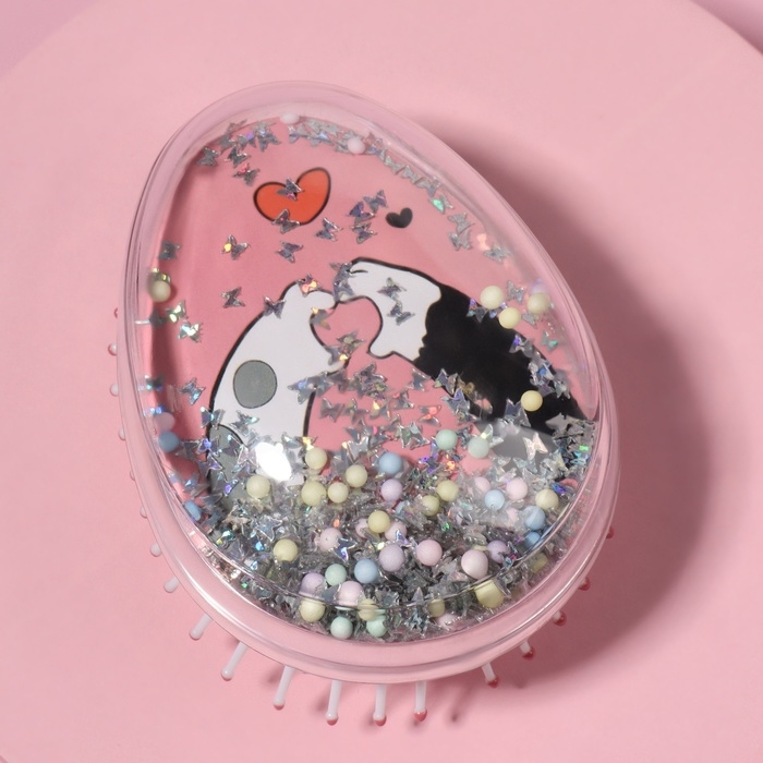 Расчёска - шейкер «Лапки», 5,5 × 9 см, цвет розовый Расчёска - шейкер «Лапки», 5,5 × 9 см, цвет розовый