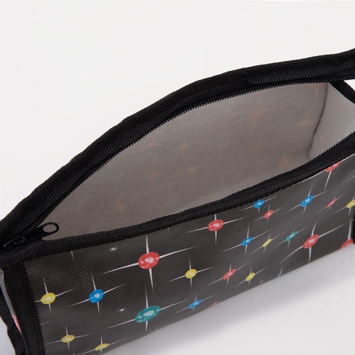 Косметичка на молнии, цвет чёрный/разноцветный Косметичка на молнии, цвет чёрный/разноцветный