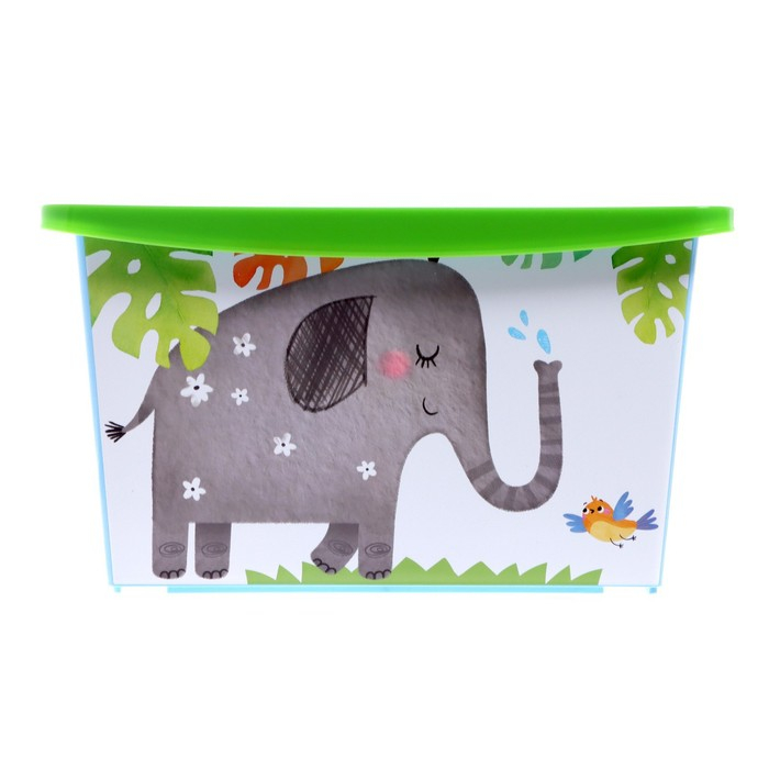 Ящик для игрушек, с крышкой, &laquo;Счастливое детство&raquo;, объём 30 л