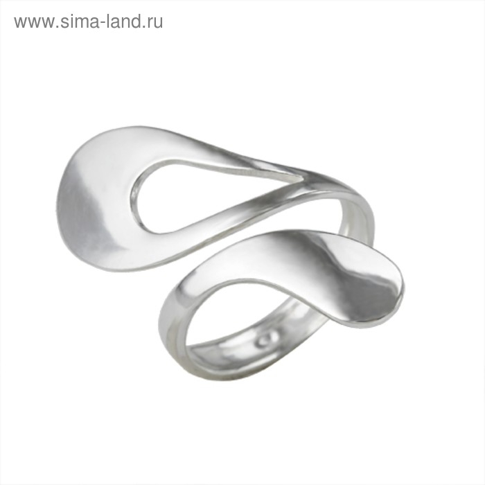 Кольцо &laquo;Абстракция&raquo; капли, посеребрение, безразмерное