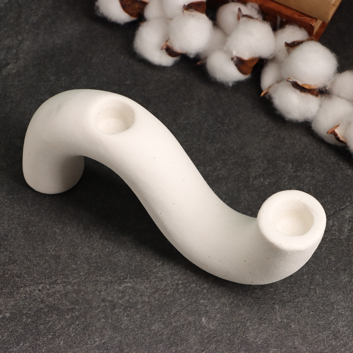 Подсвечник "Жасмин" белый песок, 20х4х10см