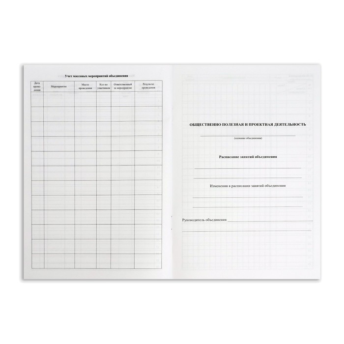 Журнал учета внеурочной деятельности в образовательной организации А4, 32 листа