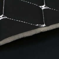 Обшивка салона авто 100×160×0,7 см, кожзам/поролон, ромб, белая строчка Обшивка салона авто 100×160×0,7 см, кожзам/поролон, ромб, белая строчка