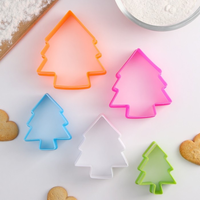 Набор форм для вырезания печенья новогодний Доляна &laquo;Ёлочка&raquo;, 5 шт