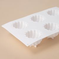 Форма для муссовых десертов и выпечки Доляна &laquo;Взбитые сливки&raquo;, 29&times;17&times;5 см, 6 ячеек (d=6,5 см), цвет белый