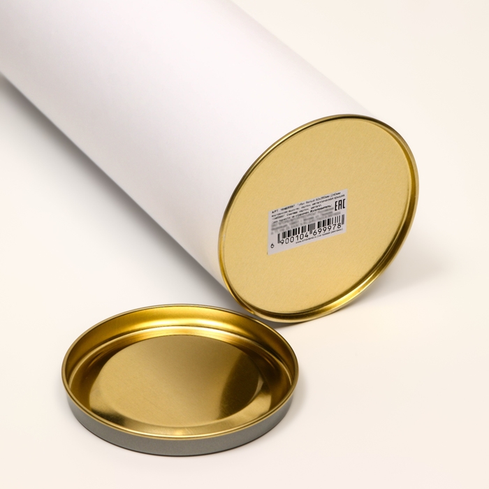 Тубус 92 х 260 мм (240 мм внутр. высота) под футболку, картон, белая, металлическая крышка Тубус 92 х 260 мм (240 мм внутр. высота) под футболку, картон, белая, металлическая крышка