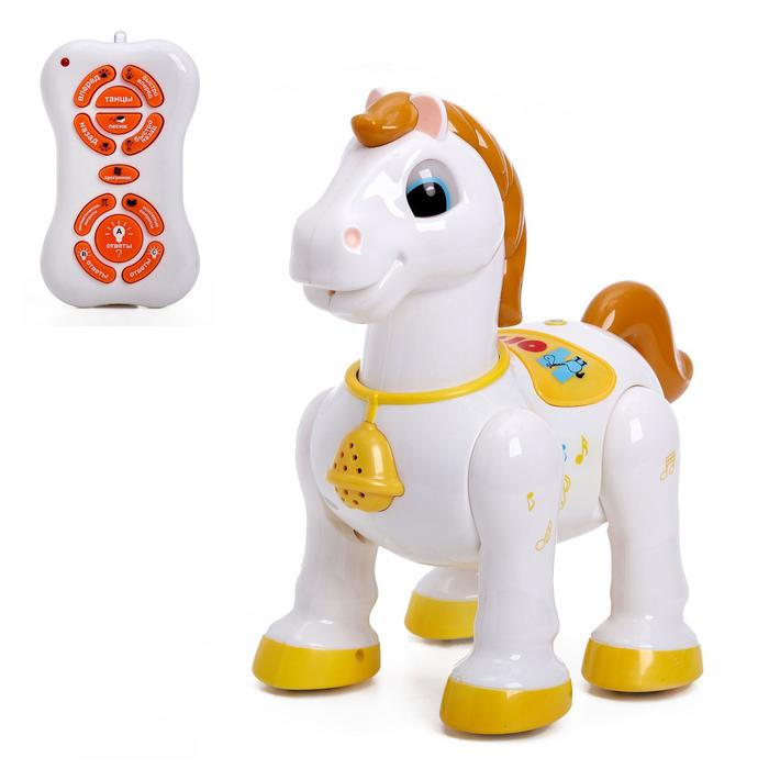 Робот лошадь &laquo;Умный питомец&raquo; ZHORYA, программируемый, на пульте управления, интерактивный: звук, свет, на батарейках, на русском языке
