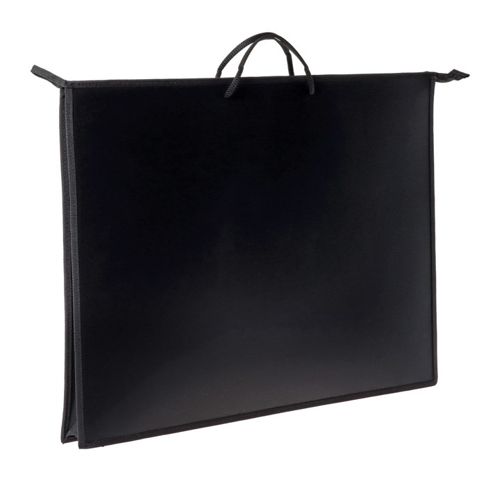 Папка для чертежей и рисунков А2, 650 х 480 х 50 мм, с ручками, пластиковая, молния сверху, Оникс, ПР 2-8, 0.9 мм, карман, Папка для чертежей и рисунков А2, 650 х 480 х 50 мм, с ручками, пластиковая, молния сверху, Оникс, ПР 2-8, 0.9 мм, карман, "Чёрный"