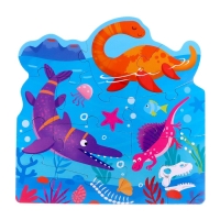Фигурные пазлы 4 в 1 &laquo;Мир динозавров&raquo;, 9,12,15,20 элементов