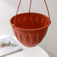 Кашпо для цветов подвесное &laquo;Алиция&raquo;, 4,3 л, с поддоном, цвет терракотовый