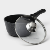 Набор кухонной посуды «Мраморная №3», 6 предметов, крышка, съёмная ручка, антипригарное покрытие, цвет тёмный мрамор Набор кухонной посуды «Мраморная №3», 6 предметов, крышка, съёмная ручка, антипригарное покрытие, цвет тёмный мрамор