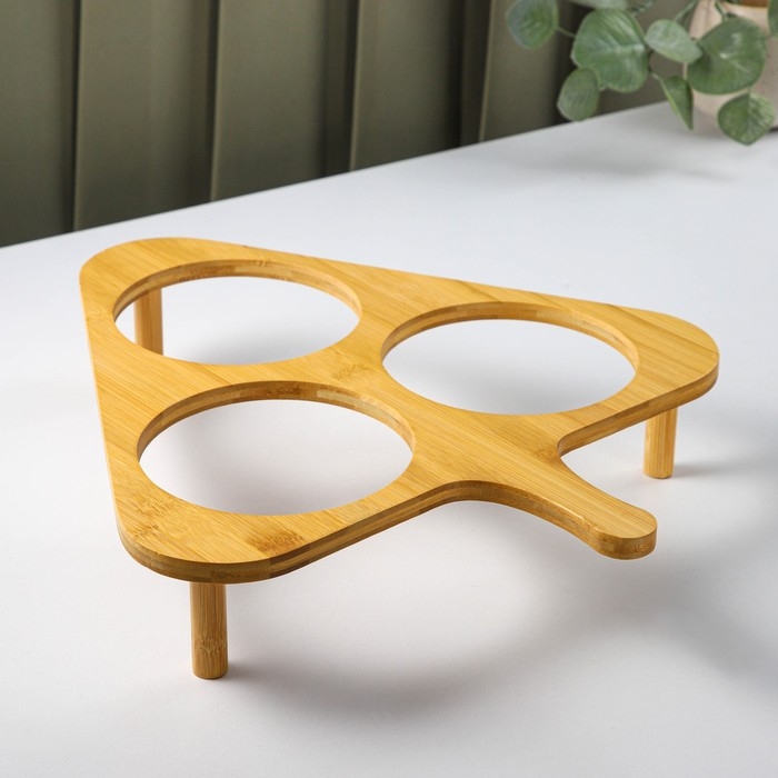 Набор салатников стеклянных на подставке &laquo;Ронда&raquo;, 350 мл, 37,5&times;32,5&times;7 см, 3 шт