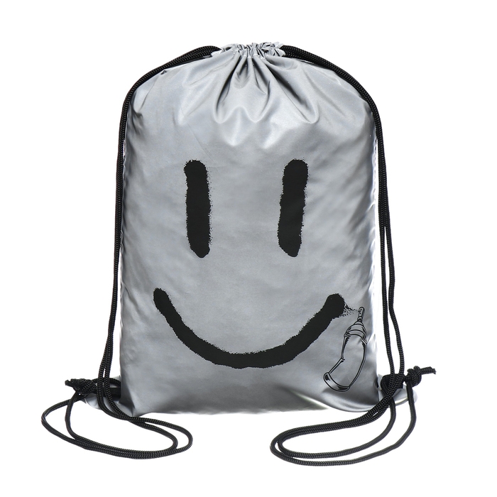 Мешок для обуви 460 х 340 мм, шелкография, светоотражающие элементы, Феникс "Смайл"