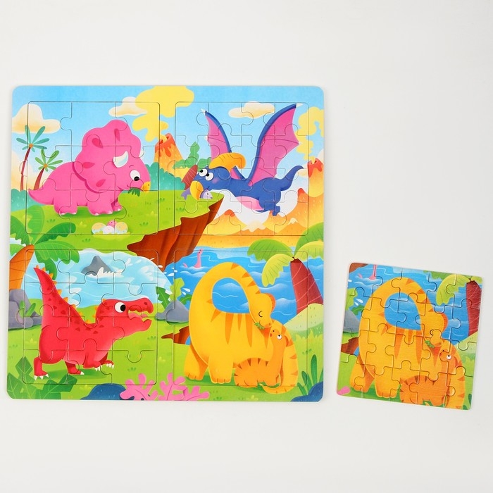 Доска магнитно-маркерная + пазлы &laquo;Дракончики&raquo;, 30 &times; 30 &times; 0,5 см