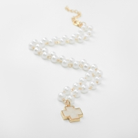 Колье &laquo;Жемчуг&raquo; элегантный крест, цвет золото, 40см