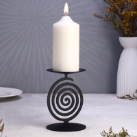 Подсвечник "Спираль" 11х10х16см, чёрный Подсвечник "Спираль" 11х10х16см, чёрный
