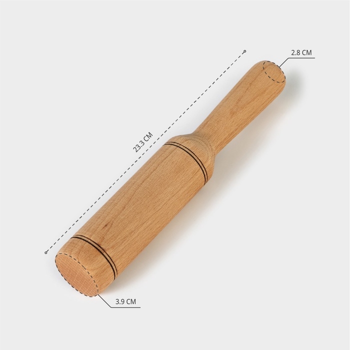 Картофелемялка - толкушка деревянная Adelica &laquo;Для Профи&raquo;, 23,3 см, бук